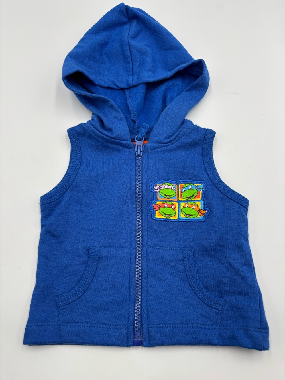 Infant Hooded Vest 3-6 Months Teenage Mutant Ninja Turtles Retro Zip Closure